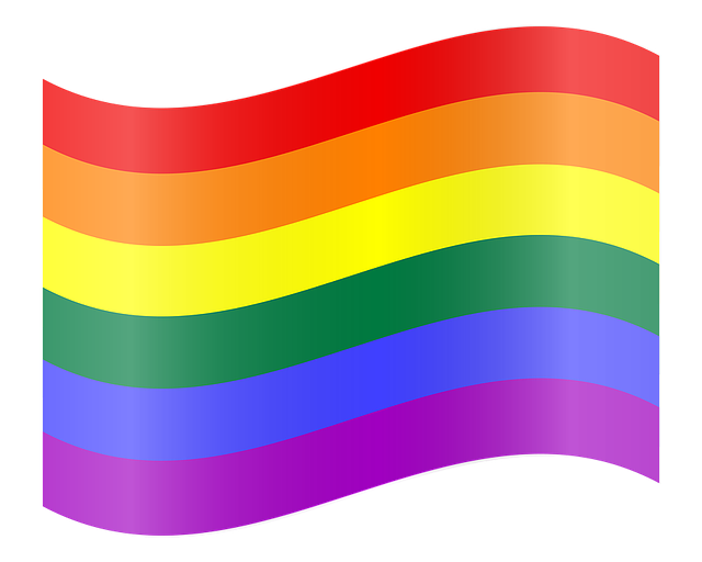Rainbow flag with 6 stripes: red - life, orange - healing, yellow - sunlight, green - nature, blue - serenity, violet - spirit
